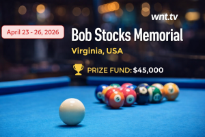 Bob Stocks Memorial 2026 pool tournament featured image showing billiard balls on table in Virginia USA