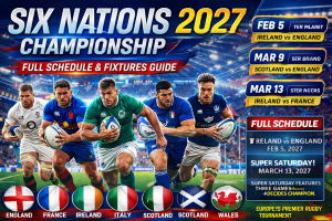 Six Nations Championship 2027 schedule with teams fixtures and key match dates across Europe